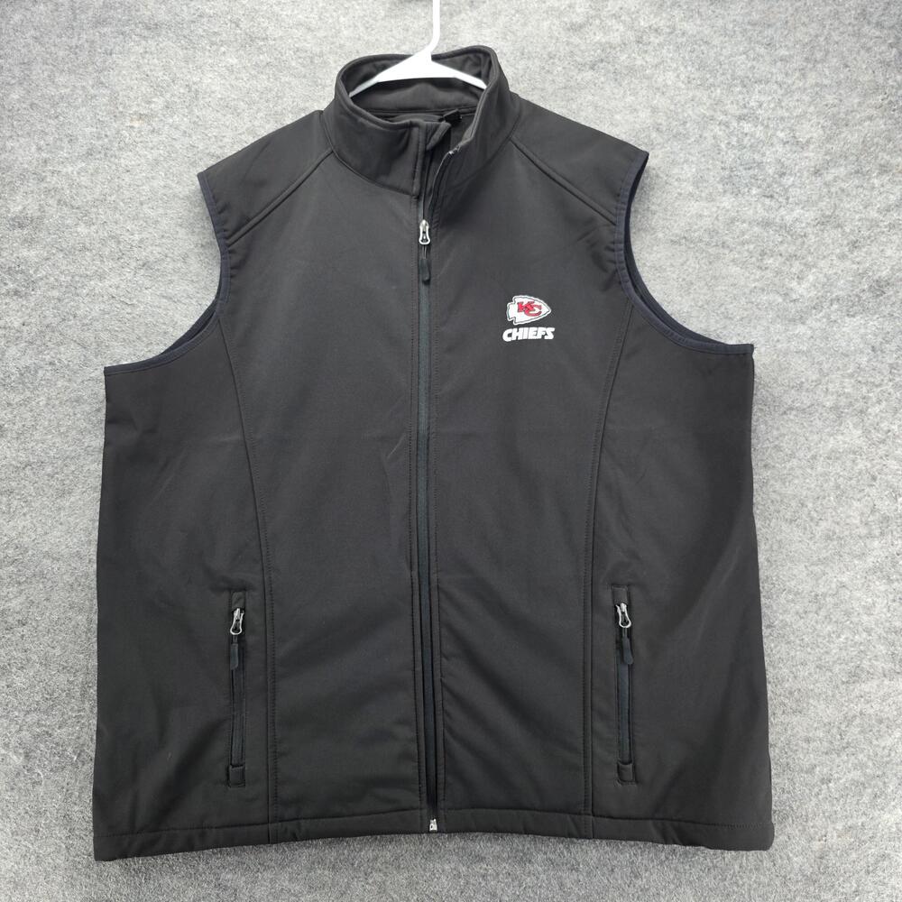 Kansas City Chiefs Jacket Mens 2XL Black NFL Football Full Zip Fleece Dunbrooke